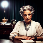 Madame at the desk